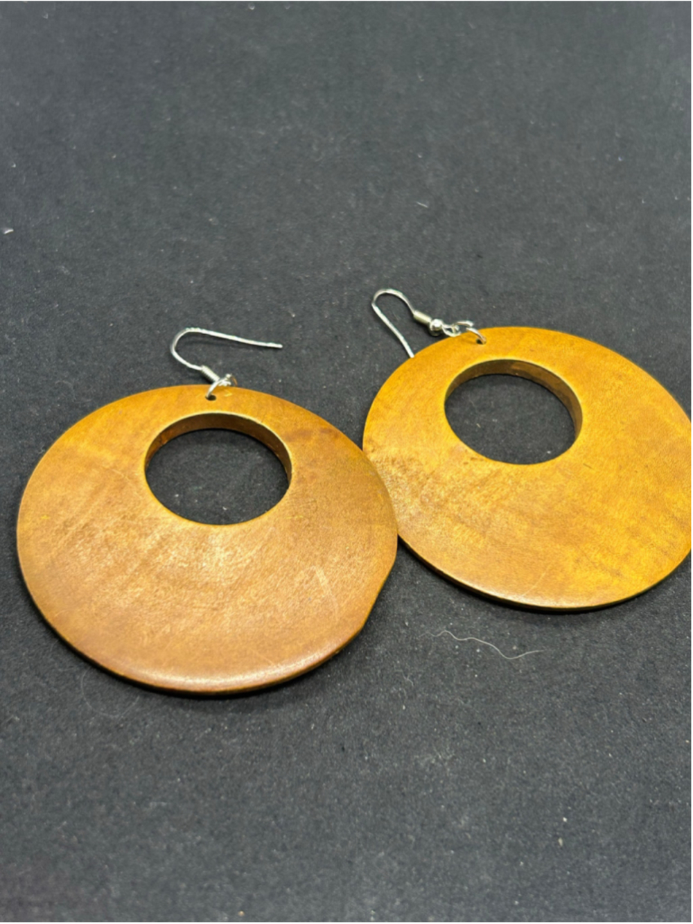 Women's Unbranded Wooden Hoop Earrings One Size Brown